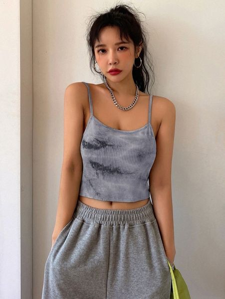 

dazy tie dye crop cami n3kp#, White