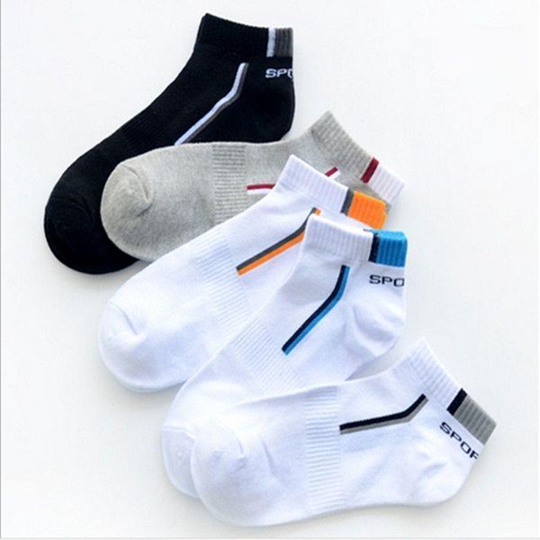 

5 pairs men's socks sports boat socks striped square pattern men's ankle comfortable breathable1, Black