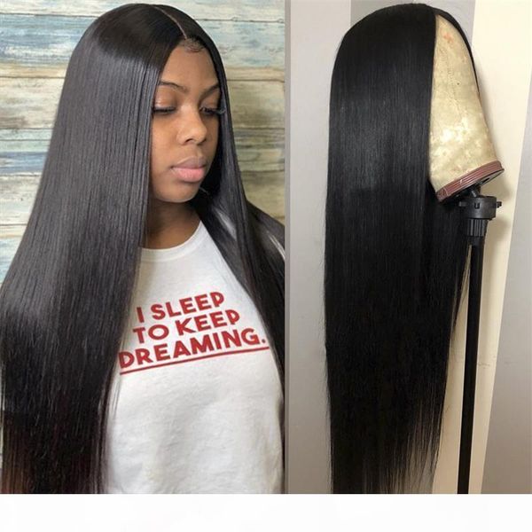 

brazilian peruvian straight human hair 360 lace wig glueless 8~24 inches 130%~180% density pre plucked natural hairline for black women, Black;brown