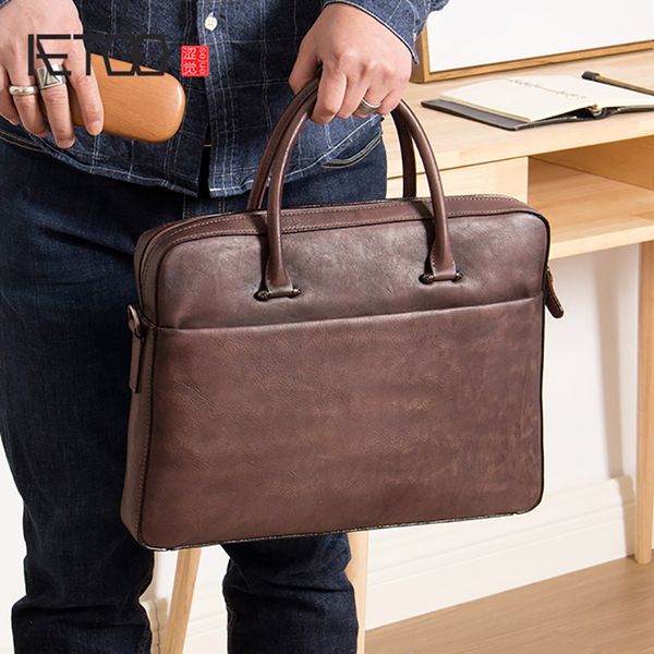 

hbp aetoo new men's handbags, leather cowhide briefcases