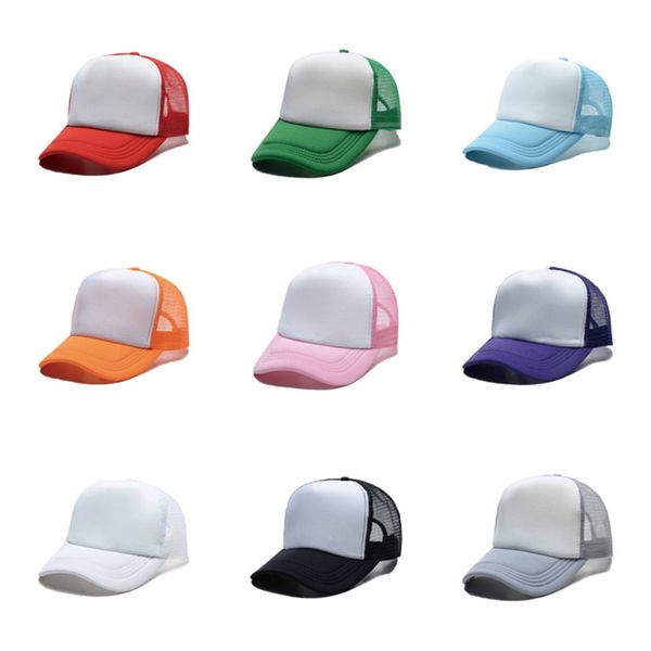 

sublimation blank ball hat caps mesh cap snapbacks cap custom logo diy thermal heat transfer cap kids colorful visor sunhat g10607, Yellow