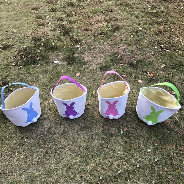 

gift wrap 2021 arrival 4 colors monogrammed blank easter tail buckets basket 50pcs/lot