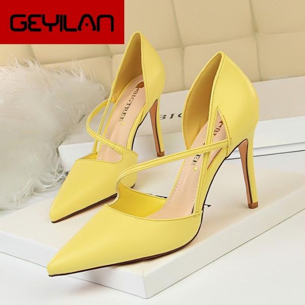 

2020 new summer luxury woman fetish yellow high heels female classic strap blue sandals pink pumps lady scarpins red shoes, Black
