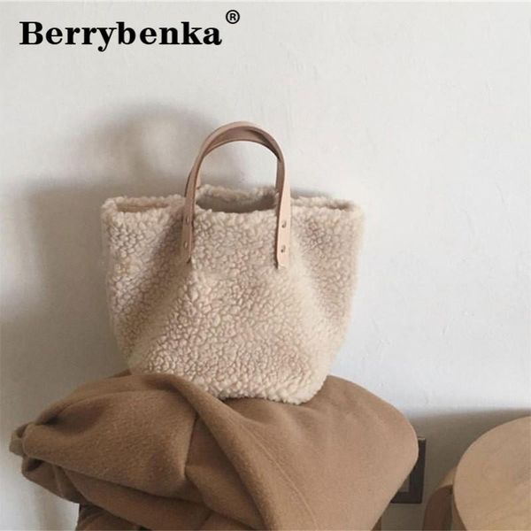 

autumn and winter new lovely girl lamb plush bag female 2020 fashion version of cute students retro simple messenger bag