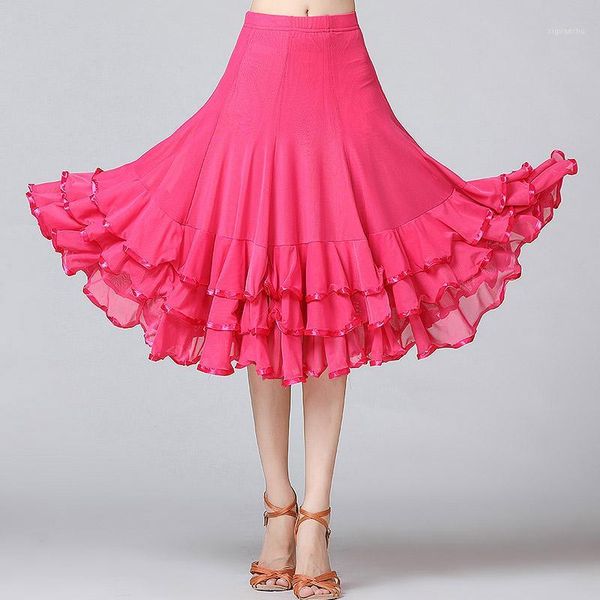 

latin dance skirt ballroom dance skirts waltz modern dancing skirts tango performance costume national standard1, Black;red