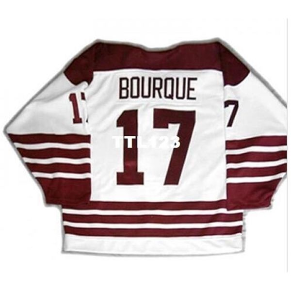 

real men real full embroidery customize ahl hershey bears 17 chris bourque hockey jersey or custom any name or number hockey jersey, Black