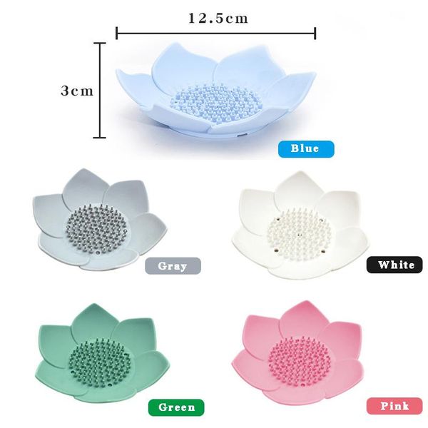 

holder storage shower bathroom supplies soap box container flower shape accessories sile dish hollowed drain slip home q sqcvgz