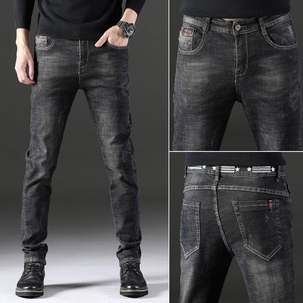 

2019 new slim leg men's and pants and jeans korean version of quality men's casual jeans pants 2eda9, Blue