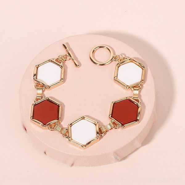 

3fcav ins net women's street ins fashion women's exaggerated geometry bracelethexagon style bohemian net red street bohemian fashi, Golden;silver