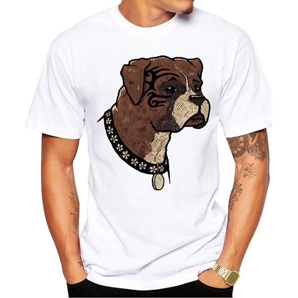 

2018 the boxer summer men t shirt short sleeve casual cool tee fashion pug printed t-shirts sport hooded sweatshirt hoodie