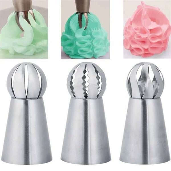 Cupcake Paslanmaz Çelik Bakeware Küre Topu Şekil Buzlanma Boru Memeleri Pasta Krem İpuçları Çiçek Torch Pasta Tüp Dekorasyon Araçları 20220121 Q2