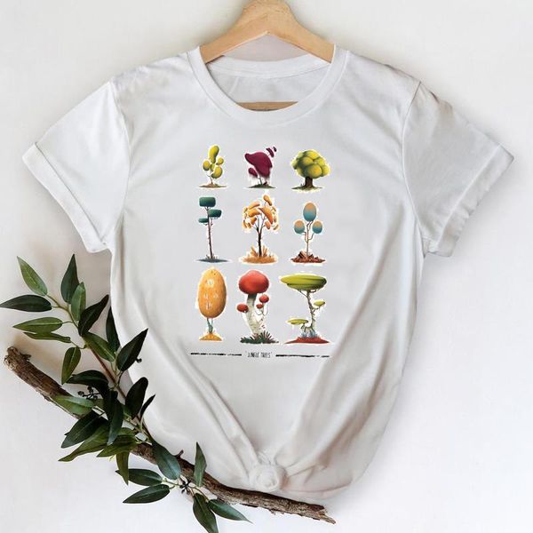 

t-shirts women 2021 plant fashion spring cute kawaii fashion clothes printing graphic tshirt lady print female tee t-shirt, White