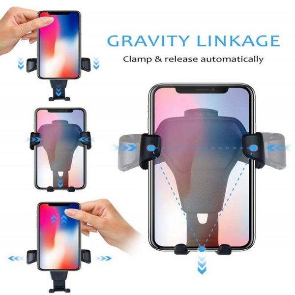

для iphone samsung xiaomi huawei универсальный автомобильный телефон держатель подставка гравитация автомобилей air vent mount клип кронштей