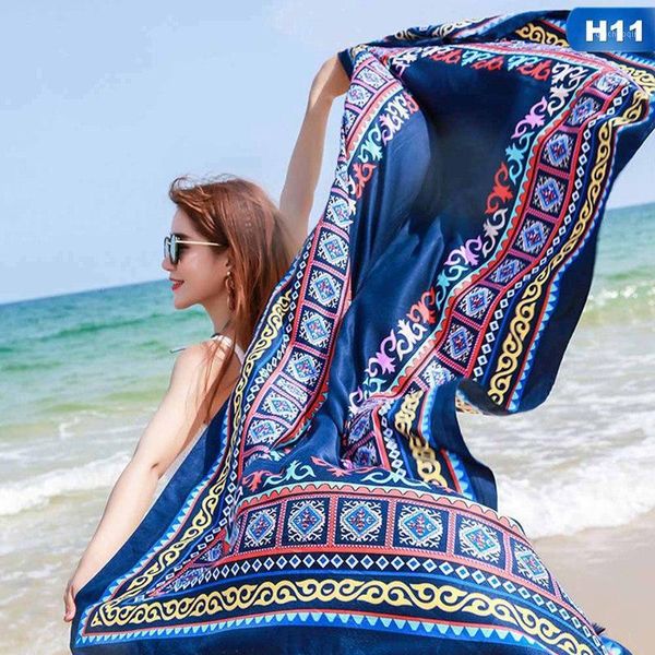 

cover-ups ethnic scarf summer beach silk scarves women bohemia chiffon shawl wrap sunscreen pareo cover up large bandana female holiday1