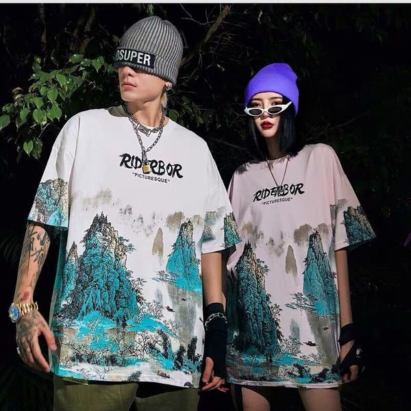 

hip hop chinese t shirt man harajuku funny t-shirt male casual summer oversized tshirt streetwear white korean tees boys, White;black