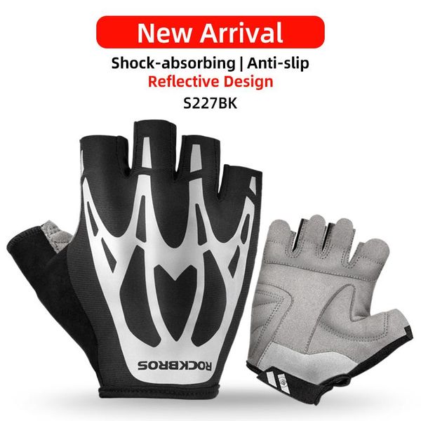 

rockbros велосипедные перчатки половина finger ударопрочный носите перчатки устойчив дышащий mtb дорожный велосипед мужчины женщины спорт ве, Black