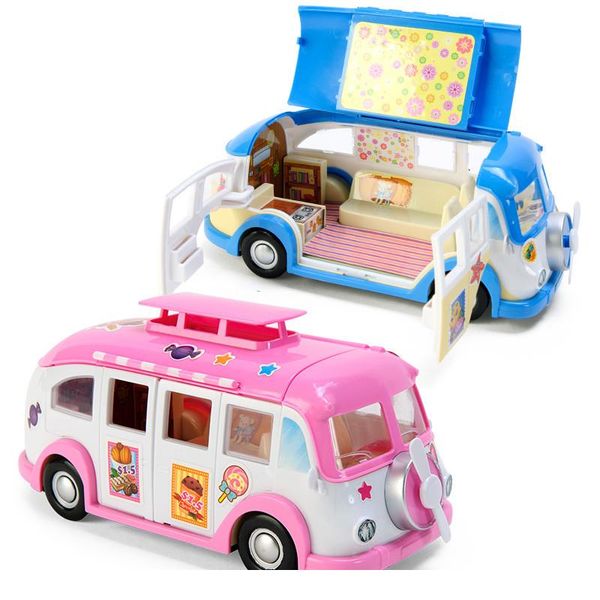

forest house animal family picnic car set dollhouse furniture 1:12 bus diy playset rabbit accessories toy figure fit koa bbybzf