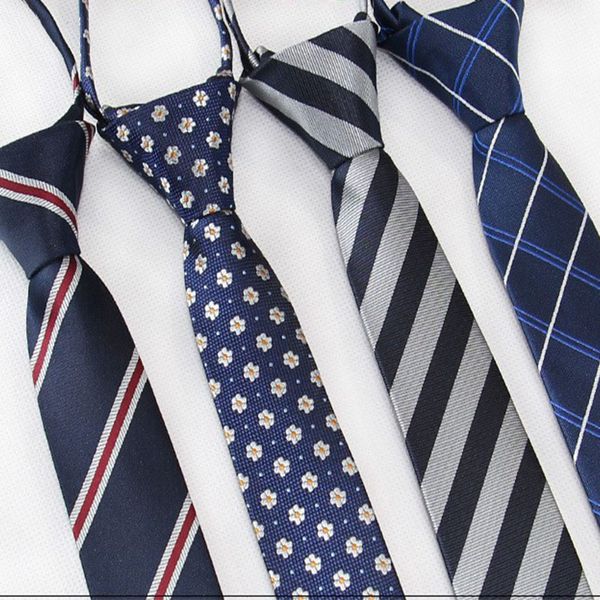 Bräutigam Krawatten 45*5 cm/6 cm modische Männer gestreifte Soild Farbe Freizeit dünne Krawatten Easy Lazy Reißverschluss Krawatte Party Krawatte