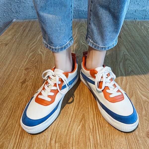 

getyoursave 2020 autumn wen low-cut lace-up flat canvas joker simple brand casual board shoes, Black;brown