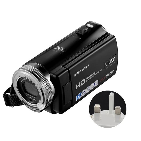 

portable wide angle 30fps camcorder 16x digital zoom vlogging rotation screen video camera fhd 1080p pgraphy with microphone