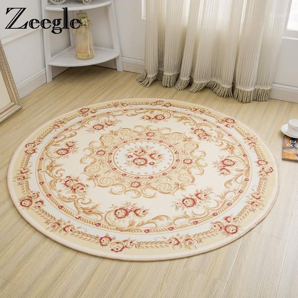 

zeegle jacquard computer chair floor mat living room round carpet non-slip mat bedroom bedside rugs absorbent coffee table rug1
