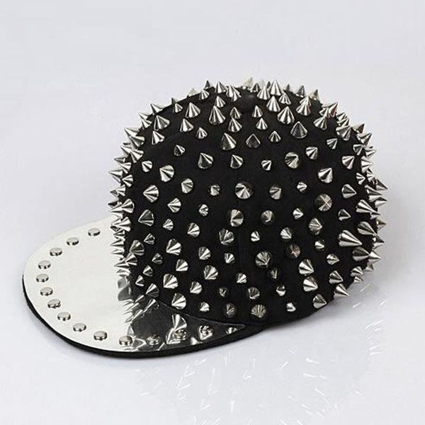 

высокое качество hip hop caps шляпа punk hedgehog hat bigbang личность джаз snapback cap мужчины женщина спайк шпилька rivet hat punk styl 2, Blue;gray