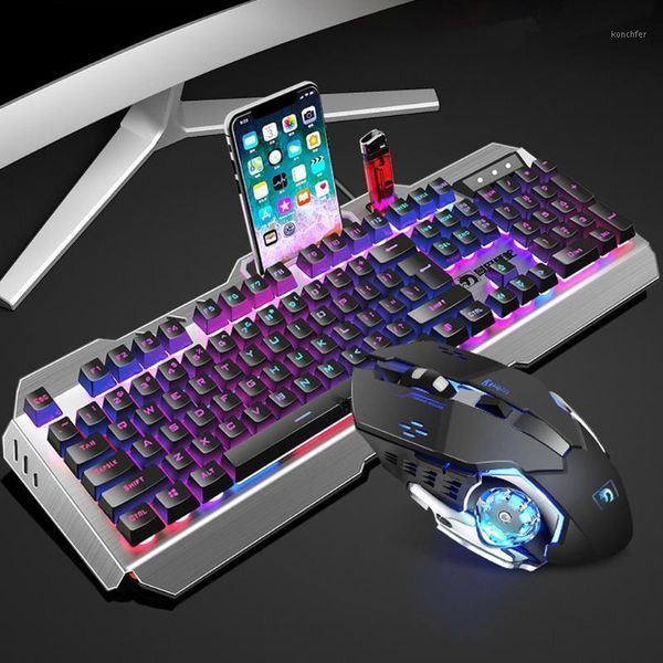 

new keyboard and mouse set 1 set gaming mechanical wired 16 rgb backlight ergonomic keyboard + mouse gaming 20211