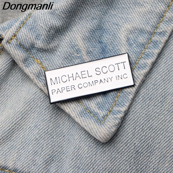 

10pcs/lot dmlsky dunder mifflin enamel pin jewelry michael scarn metal brooch clothes pins pam beasly fashion brooches m2714 201009, Gray