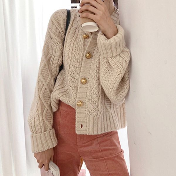 

6074 coat sweatert-shirt sweater t-shirt outerwear women's autumn wear new gentle and versatile short lazy sweater women fashion ntqdd, White;black