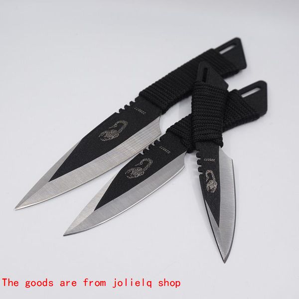 

outdoor knife set straight diving knives knife small magic scorpion three-piece fixed blade rescue knife camping hunting survival kit qynf g