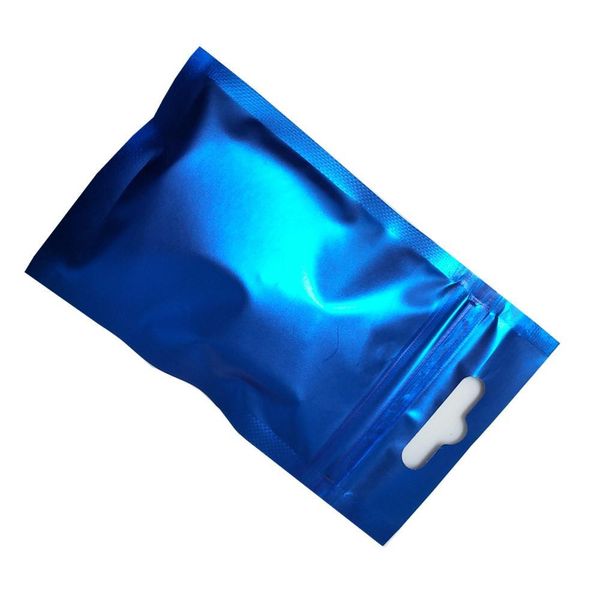 

200pcs matte clear blue aluminum foil zip lock package bag with hang hole crafts electronics snack mylar zipper packing pouches h bbykpm