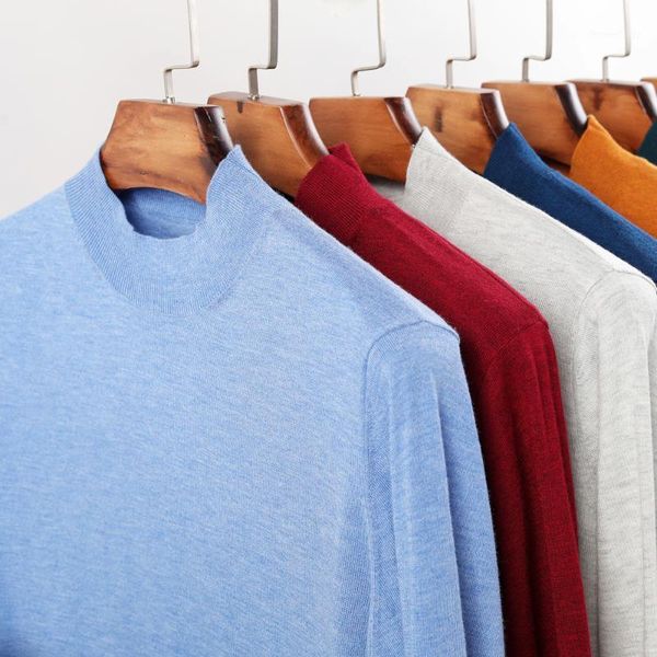 

men half turtleneck wool pullover 2020 new autumn fashion casual classic style cardigan sweater male brand clothes1, White;black