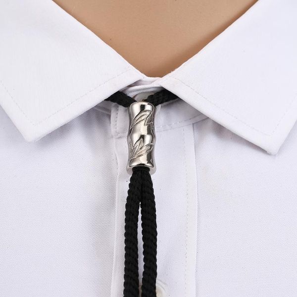 

nylon rope bolo tie casual tie for men with a simple black classic bow, Blue;purple