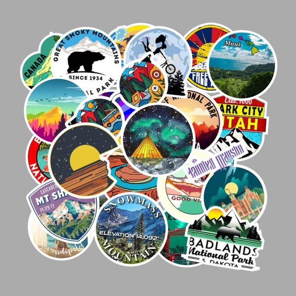 

100pcs lot stickers pack lapcolorful outdoor scenery graffiti stickers graffiti luggage waterproof decal skicker for kid toy wmtxja