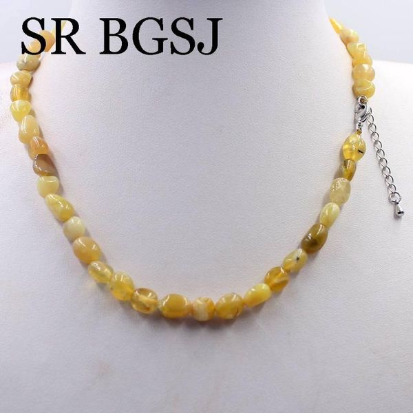 

chokers 6-8mm nugget gems beads white gold plateds lobster clasp adjustable womennecklace, Golden;silver