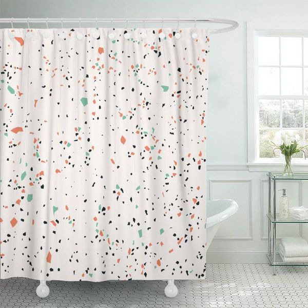 

shower curtains black stone terrazzo marble gray abstract architecture waterproof polyester fabric curtain 72 x inches set with hooks