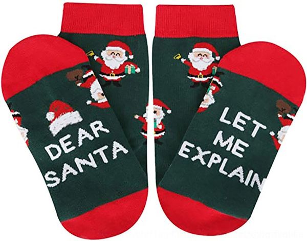 

55crs new santa women's letter printed socks medium tube medium christmas christmas socks socks dtw3e, Black