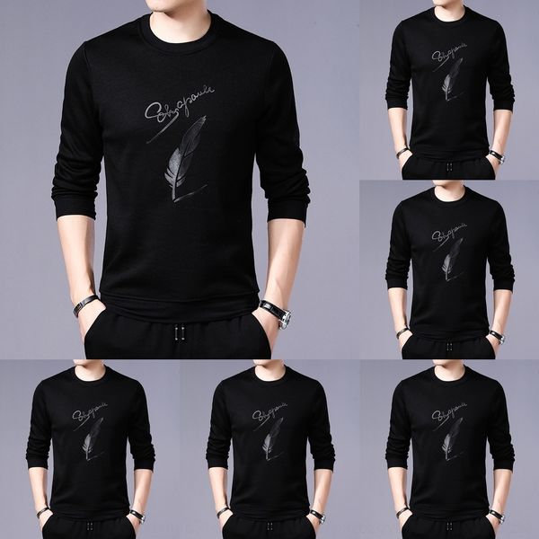 

vy6xw men's new autumn plush thickened men's in autumn and winter korean new style plush thickened korean sweater sweatersweater i, Black