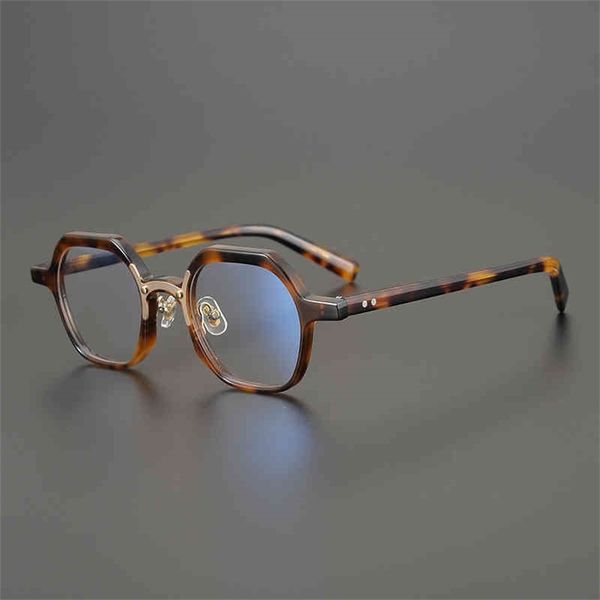 

75% off online shop handmade square glasses frame blue hawksbill double color full frame high texture plate flat myopia glasses frame tide, White;black