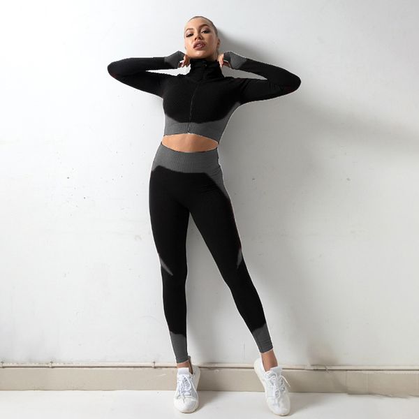 

women fashion tracksuits active yoga suits women running outfits three piece pants 8 colors ins sweatsuits wholesale, Gray