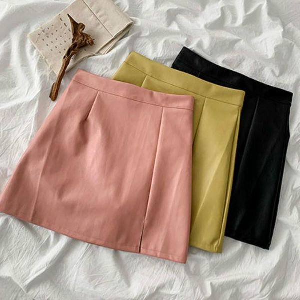 

skirts women mini college a-line empire stylish lovely casual simple elegant korean style solid female all match summer, Black