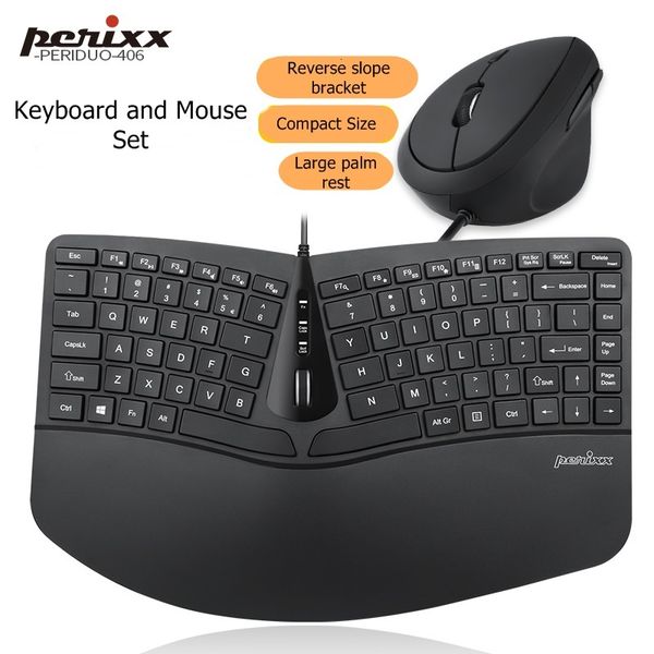 

perixx keyboard and vertical mouse line compact, ergonomic incision periduo-406