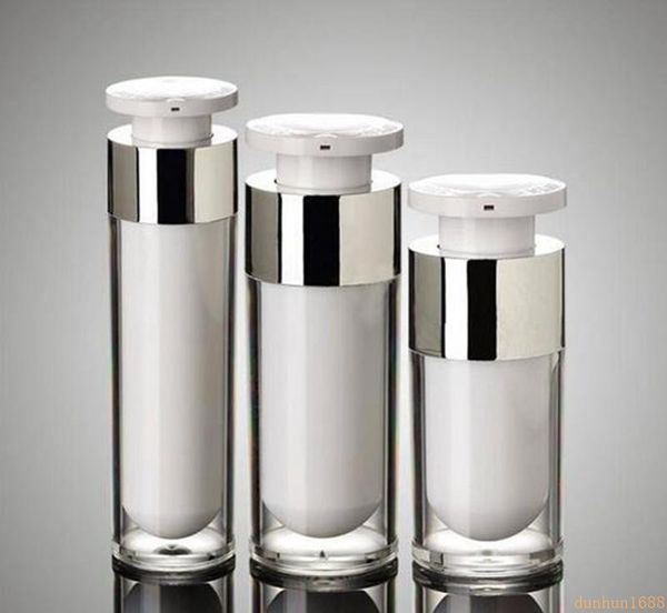

storage bottles & jars silver 15ml30ml 50ml airless bottle acrylic vacuum pump lotion used for cosmetic containe