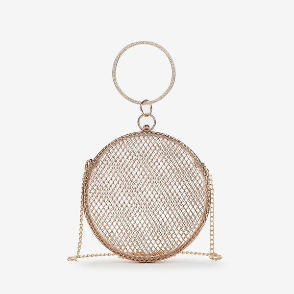 

fashion evening bag hollow mesh spherical small round female personality shoulder messenger chain bag