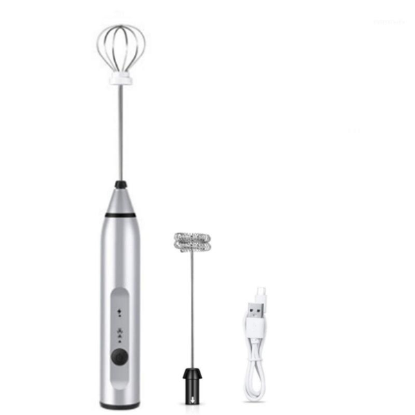 

multi-function mini 3 speed adjust rechargeable electric milk frother egg beater handheld cream foam maker kitchen tools with1