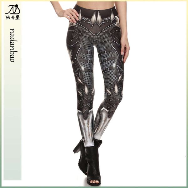 

fashion elastic tights digital printing underpants, Black;white