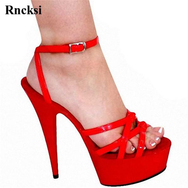 

rncksi new women red pole dance shoes 15cm high heel platforms star model sandals night club party wedding dress sandals, Black