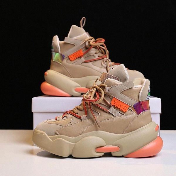 

Autumn Women Sneakers Designers Fashion Platform Tennis Female Yellow Lacing Trainers Woman Old Dad Casual Shoes Zapatos Mujer #xS2o