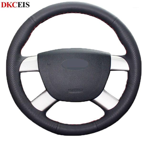 

hand-stitched black soft artificial leather car steering wheel cover for kuga 2008-2011 c-max 2007-2010 focus 2 2005-20111