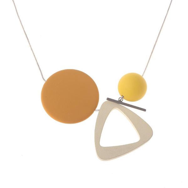 

pendant necklaces ydgy fashion resin geometric beads high-grade short jewelry necklace women's collarbone sweater chain wholesale, Silver